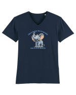 CAND ITI INFRUNTI FRICA CEA MAI MARE - AFLI CAT DE CURAJOS ESTI elefant Tricou mânecă scurtă guler V Bărbat Presenter
