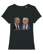 Guess the 2 Superstars Tricou mânecă scurtă guler larg fitted Damă Expresser