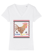 Romania Tara Mea Tricou mânecă scurtă guler V Damă Evoker