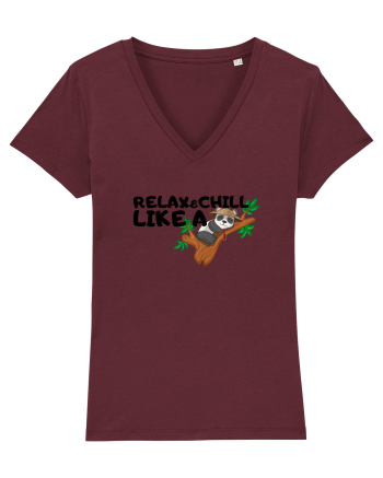 Relax&,chill like a panda Burgundy
