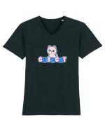 Cute cat Tricou mânecă scurtă guler V Bărbat Presenter