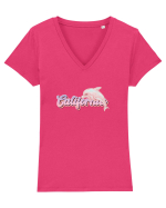 California  Tricou mânecă scurtă guler V Damă Evoker