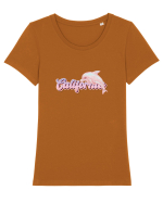 California  Tricou mânecă scurtă guler larg fitted Damă Expresser