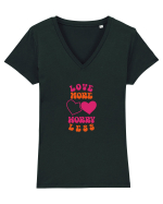 Love more-worry less Tricou mânecă scurtă guler V Damă Evoker