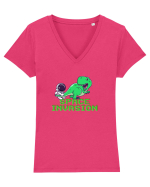 Space invasion  Tricou mânecă scurtă guler V Damă Evoker