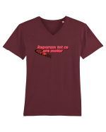 Reparam tot ce are motor  Tricou mânecă scurtă guler V Bărbat Presenter
