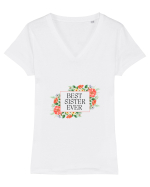 Best Sister Ever 1  Tricou mânecă scurtă guler V Damă Evoker
