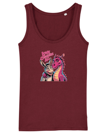 LOVE CONQUERS ALL - IUBIREA INVINGE TOTUL - magar & dragonita Burgundy