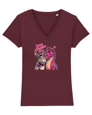 LOVE CONQUERS ALL - IUBIREA INVINGE TOTUL - magar & dragonita Burgundy