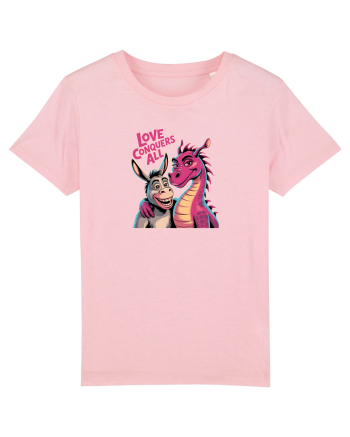 LOVE CONQUERS ALL - IUBIREA INVINGE TOTUL - magar & dragonita Cotton Pink