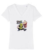 OGRES ARE LIKE ONIONS - Capcaunii sunt ca ceapa, au multe straturi Tricou mânecă scurtă guler V Damă Evoker