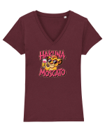 HAKUNA MOSCATO - NO WORRIES - FARA GRIJI Tricou mânecă scurtă guler V Damă Evoker
