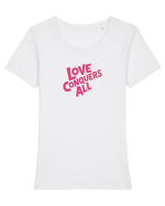 LOVE CONQUERS ALL - IUBIREA INVINGE TOTUL  Tricou mânecă scurtă guler larg fitted Damă Expresser