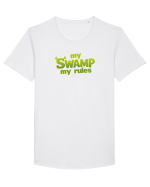 MY SWAMP, MY RULES Tricou mânecă scurtă guler larg Bărbat Skater