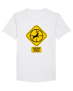 Deer Xing Tricou mânecă scurtă guler larg Bărbat Skater
