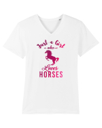 Love Horses Tricou mânecă scurtă guler V Bărbat Presenter