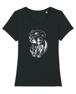 VIBE COSMIC - Extraterestru urban pe lună Tricou mânecă scurtă guler larg fitted Damă Expresser