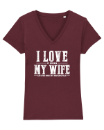 Love my motorcycle Tricou mânecă scurtă guler V Damă Evoker
