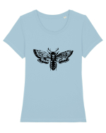 Death Moth Tricou mânecă scurtă guler larg fitted Damă Expresser