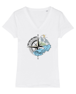 Find your true north Tricou mânecă scurtă guler V Damă Evoker
