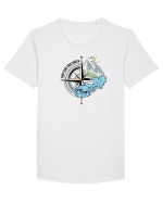 Find your true north Tricou mânecă scurtă guler larg Bărbat Skater