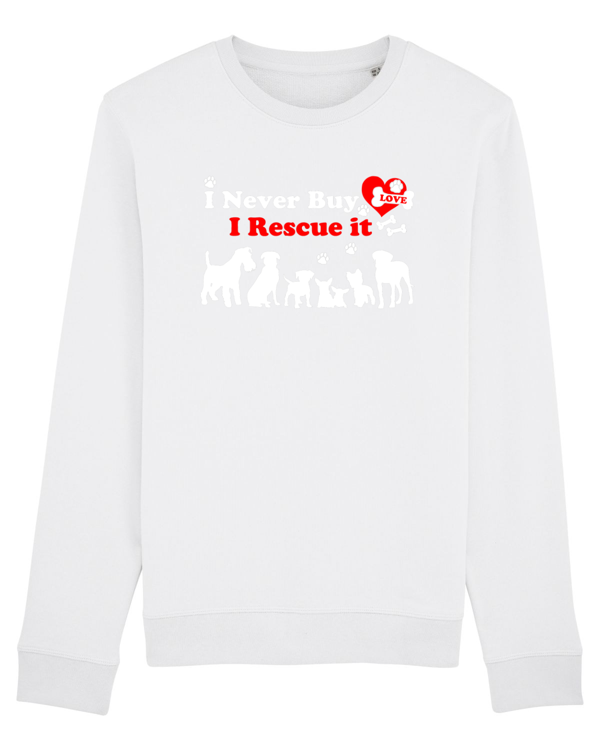 Bluză mânecă lungă Unisex Rise White