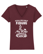 My Wife is my Best Catch Tricou mânecă scurtă guler V Damă Evoker