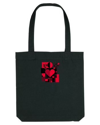 IUBIRE - INIMA - ABSTRACT  - GEOMETRIC - FLORAL Black