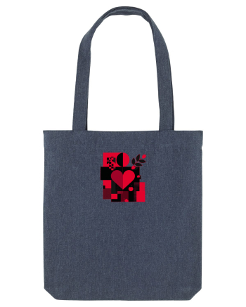 IUBIRE - INIMA - ABSTRACT  - GEOMETRIC - FLORAL Midnight Blue