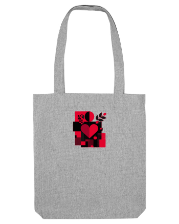 IUBIRE - INIMA - ABSTRACT  - GEOMETRIC - FLORAL Heather Grey