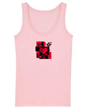 IUBIRE - INIMA - ABSTRACT  - GEOMETRIC - FLORAL Cotton Pink