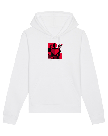 IUBIRE - INIMA - ABSTRACT  - GEOMETRIC - FLORAL White