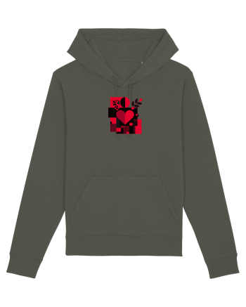 IUBIRE - INIMA - ABSTRACT  - GEOMETRIC - FLORAL Khaki