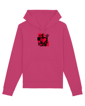 IUBIRE - INIMA - ABSTRACT  - GEOMETRIC - FLORAL Raspberry