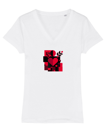 IUBIRE - INIMA - ABSTRACT  - GEOMETRIC - FLORAL White
