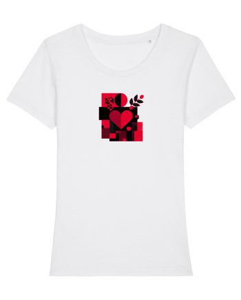 IUBIRE - INIMA - ABSTRACT  - GEOMETRIC - FLORAL White