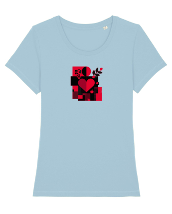 IUBIRE - INIMA - ABSTRACT  - GEOMETRIC - FLORAL Sky Blue