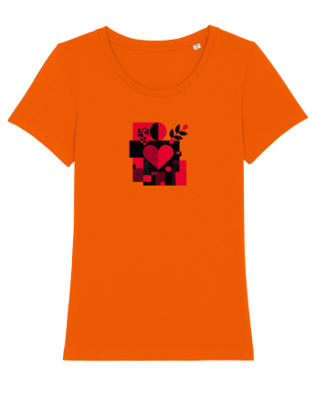 IUBIRE - INIMA - ABSTRACT  - GEOMETRIC - FLORAL Bright Orange