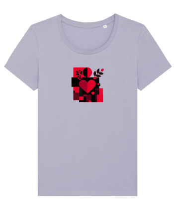 IUBIRE - INIMA - ABSTRACT  - GEOMETRIC - FLORAL Lavender