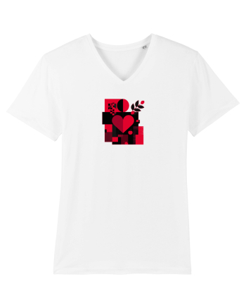 IUBIRE - INIMA - ABSTRACT  - GEOMETRIC - FLORAL White