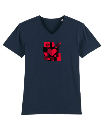 IUBIRE - INIMA - ABSTRACT  - GEOMETRIC - FLORAL French Navy