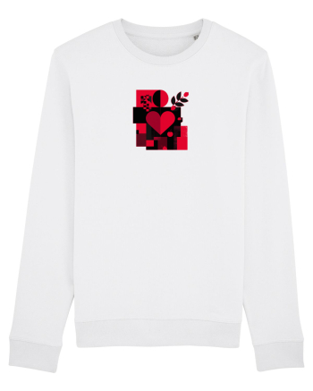 IUBIRE - INIMA - ABSTRACT  - GEOMETRIC - FLORAL White
