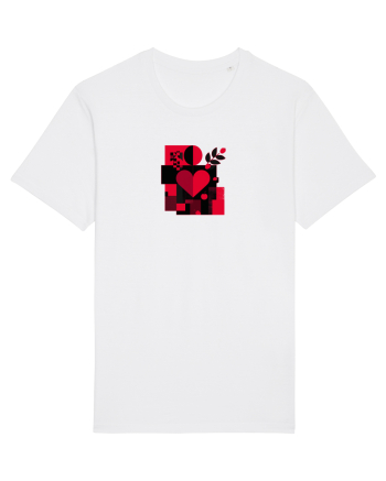 IUBIRE - INIMA - ABSTRACT  - GEOMETRIC - FLORAL White