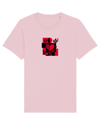 IUBIRE - INIMA - ABSTRACT  - GEOMETRIC - FLORAL Cotton Pink