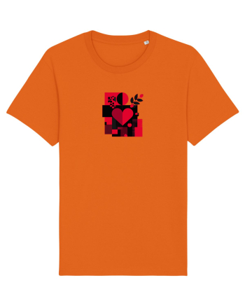 IUBIRE - INIMA - ABSTRACT  - GEOMETRIC - FLORAL Bright Orange
