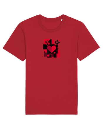 IUBIRE - INIMA - ABSTRACT  - GEOMETRIC - FLORAL Red