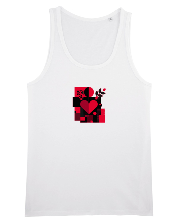 IUBIRE - INIMA - ABSTRACT  - GEOMETRIC - FLORAL White