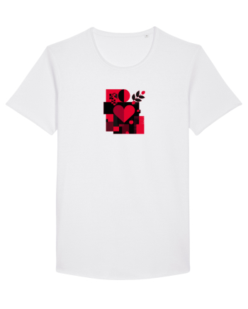 IUBIRE - INIMA - ABSTRACT  - GEOMETRIC - FLORAL White