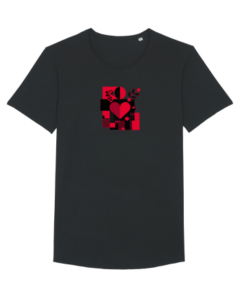 IUBIRE - INIMA - ABSTRACT  - GEOMETRIC - FLORAL Black