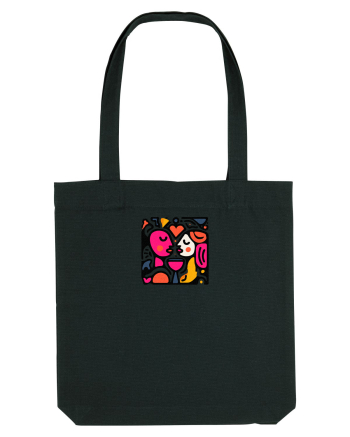 IUBIRE - INIMA - CUPLU  - GEOMETRIC - CUBIST Black